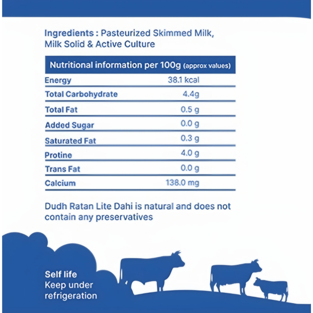 lite dahi ingredients label lite dahi ingredients label